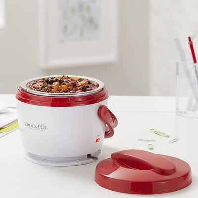 5 of 6:Crock-Pot Stainless Steel Lunch Crock Food Warmer, Red-White, 20 Ounces 