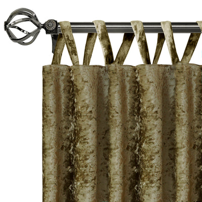 3 of 6:Harper Criss-Cross Tab Top Plush Window Curtain Panel, Moss, 50x84 Inches 