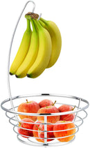 1 of 4:Home Basics Chrome Plated Steel Fruit Basket with Banana Tree 
