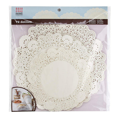 1 of 3:Napperons en papier dentelle Sweet Creations, 72 unités, beige, tailles assorties 