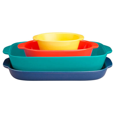 1 of 4:Corningware Ovenware Bakeware Set, Multi-color, 4-pieces 