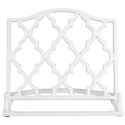 4 of 7:Home Basics - Soporte para libros de cocina de celosía marroquí de hierro fundido, color blanco, 10.5 x 5.5 x 9 pulgadas 