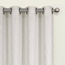 3 of 6:Mackenna Ogee Jacquard Grommet Window Panel, Neutral, 52x84 Inches 