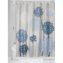 1 of 2:Rideau de douche en tissu floral iDesign Zinnia, gris-bleu, 183 x 183 cm 