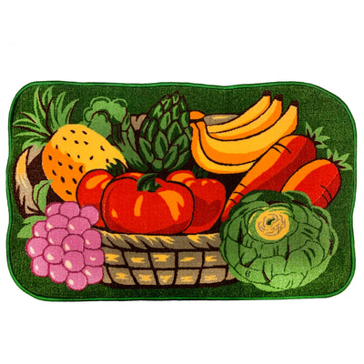1 of 1:Vegetable Garden Printed Skid-Resistant Kitchen Rug, Green, 20x32 Inches 