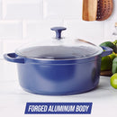 6 of 8:Cocotte antiadhésive Blue Diamond en céramique avec couvercle en verre, bleu, 5,5 litres 