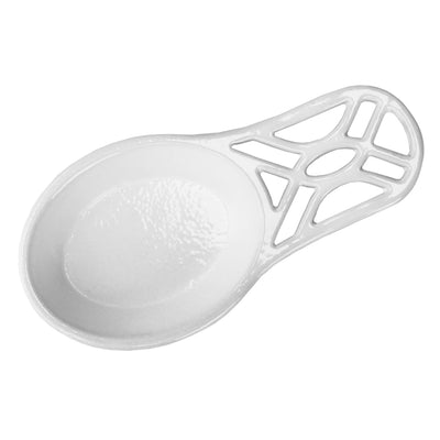 4 of 9:Home Basics Iris Collection Reposacucharas de hierro fundido, color blanco 