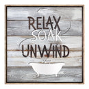 1 of 1:Premius Relax, Soak, Unwind decoración de pared para baño, 14 x 14 pulgadas 