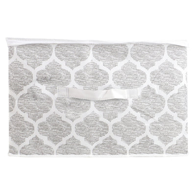 3 of 6:Home Basics Arabesque Non-Woven Blanket Bag with See-through Window, White 