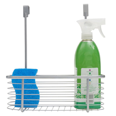 4 of 4:Home Basics Delta Steel Over the Cabinet Basket, Silver, 11x4.25x12.5 Inches 