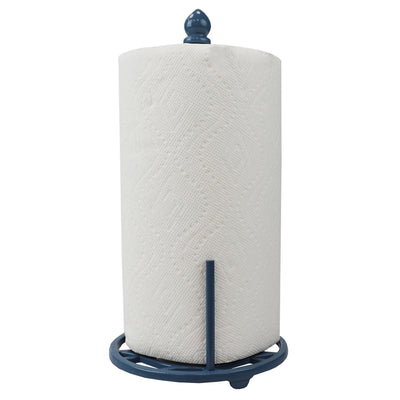 3 of 10:Porte-essuie-tout en fonte Home Basics Iris, bleu ardoise 