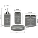 3 of 4:Ensemble d'accessoires de bain Home Basics en céramique, 4 pièces, gris 