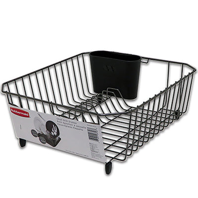 1 of 1:Égouttoir à vaisselle antimicrobien Rubbermaid, petit, Blaxk Onyx, 31,8 x 36,1 x 13,6 cm 