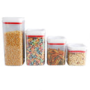 1 of 4:Home Basics 4 Piece Twist N’ Lock Air-Tight Plastic Square Canister Set, Clear 