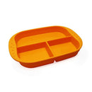 1 of 3:KinderVille Silicone Divided Plates For Kids And Toddlers, Orange, 9x6.5 Inches 