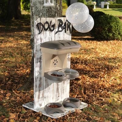 4 of 4:Bama Pet Mountable Food Stand with Storage Compartment, Taupe, Average Dog Size 