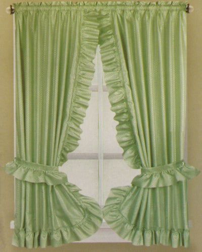 1 of 1:Fabric Dobbie Window Curtain Set Sage - 36x54 