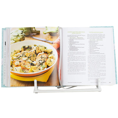 7 of 7:Home Basics - Soporte para libros de cocina de celosía marroquí de hierro fundido, color blanco, 10.5 x 5.5 x 9 pulgadas 