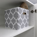 4 of 4:Home Basics Arabesque Storage Cube, White, 10.5x10.5x11 Inches 