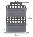 5 of 5:Organiseur réglable en plastique Home Basics pour armoire, transparent et gris 