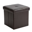 1 of 3:Simplify Faux Leather Folding Storage Ottoman Cube in Chocolate 