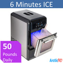 6 of 9:Arctic-Pro Ice Pellet Máquina de hielo portátil con luz ultravioleta y extracción de hielo, acero inoxidable negro 