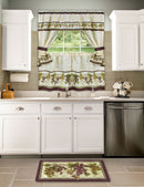 2 of 2:Ensemble de rideaux de fenêtre style cottage toscan, 145 x 61 cm, multicolore 