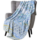 2 of 2:Hudson Essex Malik Plush Throw Blanket, Blue, 50x70 Inches 