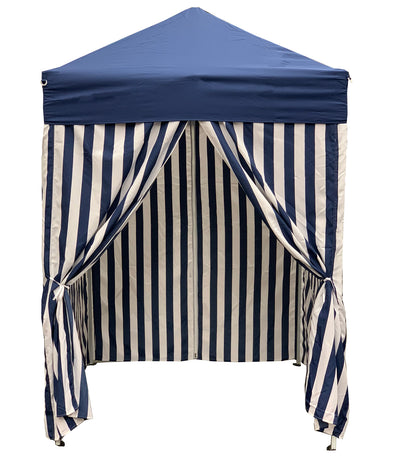 2 of 2:Just Relax Patio Pop-up Striped Cabana Tent, Navy-White, 5x5 Feet 