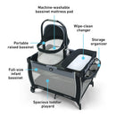 6 of 6:Graco Pack ‘n Play Day2Dream Bassinet Playard, Blue-Black, Hutton 