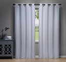 1 of 5:Panneau de fenêtre occultant à 8 œillets Aries Chain, blanc, 52 x 90 pouces 