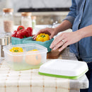 6 of 7:Rubbermaid FreshWorks Produce Saver Square Food Storage Container, Green, 11.1 Cup 