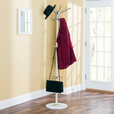 2 of 2:Porte-manteau Home Basics avec base en marbre robuste, naturel 