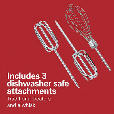 3 of 6:Hamilton Beach Electric Hand Mixer With Snap-On Storage Case, White, 275 Watts 