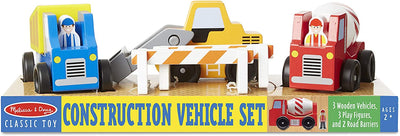 4 of 4:Melissa & Doug Construction Vehicle Wooden Play Set, 8 Pieces 