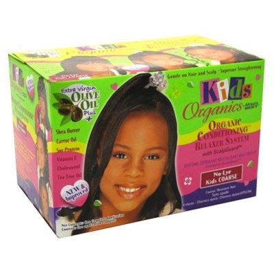 1 of 1:Organics By Africa's Best Kids Système de défrisage revitalisant sans soude avec Scalpguard 