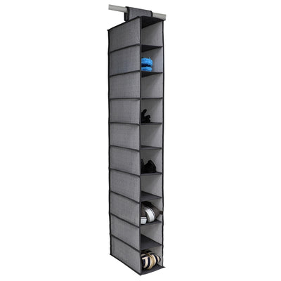 1 of 6:Home Basics Herringbone 10 Shelf Hanging Closet Organizer, Gray, 5.87x11.75x47.25 Inches 