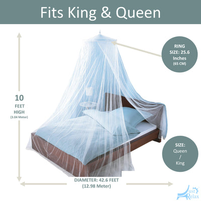 4 of 7:Just Relax Elegante juego de dosel para cama con mosquitera, blanco, Queen-King 