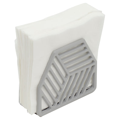 3 of 4:Home Basics Cast Iron Lines Design Napkin Holder, Gray, 5.5x2x4.75 Inches 