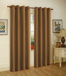 1 of 1:Melanie Faux Silk Grommets Window Panel, Toffee, 55x84 Inches 