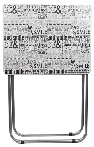 1 of 6:Home Basics Happy Multi-Purpose Foldable Table, Black-White 
