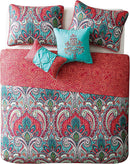 2 of 2:Casa Re'Al 5 Piece Duvet Set, Full-Queen, Multi 