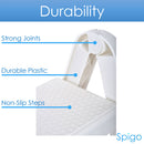 7 of 8:Spigo Heavy Duty 2-Tier Folding Step Stool Ladder, White, 22.5x20.5x19 Inches 