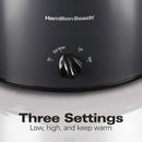 3 of 6:Hamilton Beach Slow Cooker With Stoneware And Glass Lid, Matte Black, 3 Quart 