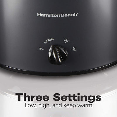 3 of 6:Hamilton Beach Slow Cooker With Stoneware And Glass Lid, Matte Black, 3 Quart 