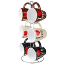 2 of 5:Home Basics I Love Coffee Juego de tazas de 6 piezas con soporte 