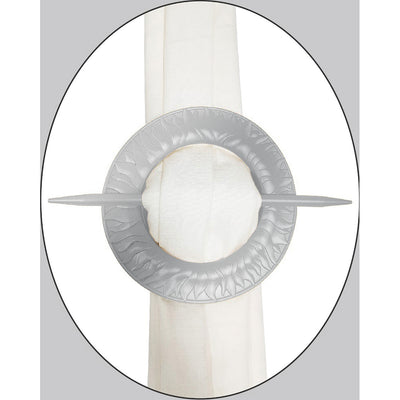 1 of 1:PREMIUS Sun Round Decorative One Pair Curtain Tie Back, Silver, 6.5x6.5 Inches 