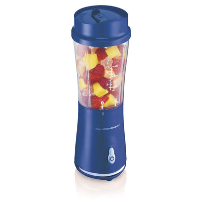 1 of 5:Hamilton Beach Single Serve Blender With Travel Lid, Blue, 14 Ounces 