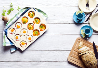 2 of 2:GreenLife 12 Cup Metal Non-Stick Ceramic Muffin Pan, Turquoise 
