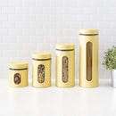 4 of 4:Ensemble de 4 boîtes en acier inoxydable de la collection Essence de Home Basics, jaune 